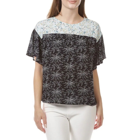Jillian N Blouse Women's Multi Color Floral Print Rayon Top Size XL (Petite) - Picture 1 of 11